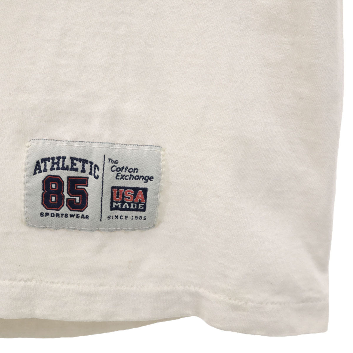 The Cotton Exchange ザコットンエクスチェンジ 90s USA製 オールド AUBURN FOOTBALL 7分袖 Tシャツ M アイボリー メンズ