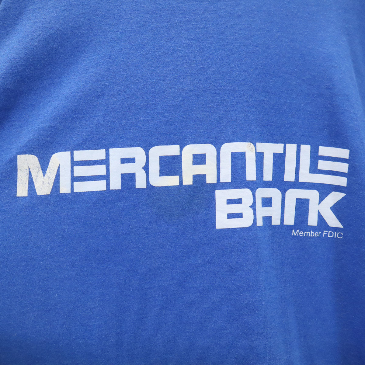 FRUIT OF THE LOOM BEST フルーツオブザルーム ベスト 90s USA製 オールド MERCANTILE BANK 長袖 Tシャツ XL ブルー ロンT 企業モノ メンズ