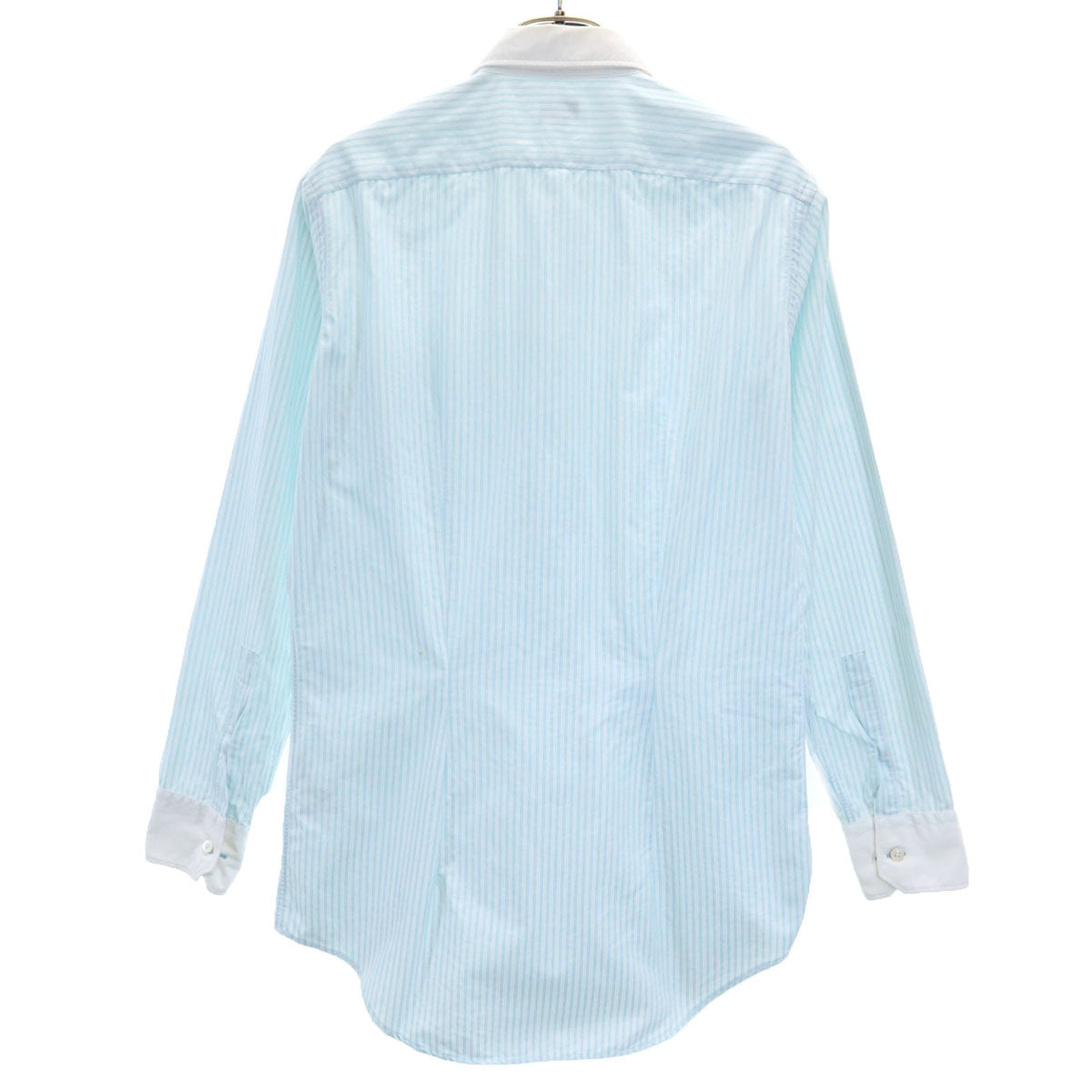 Paul Smith LONDON ポールスミスロンドン 日本製 ストライプ柄 長袖 コットンシャツ S 水色 メンズ