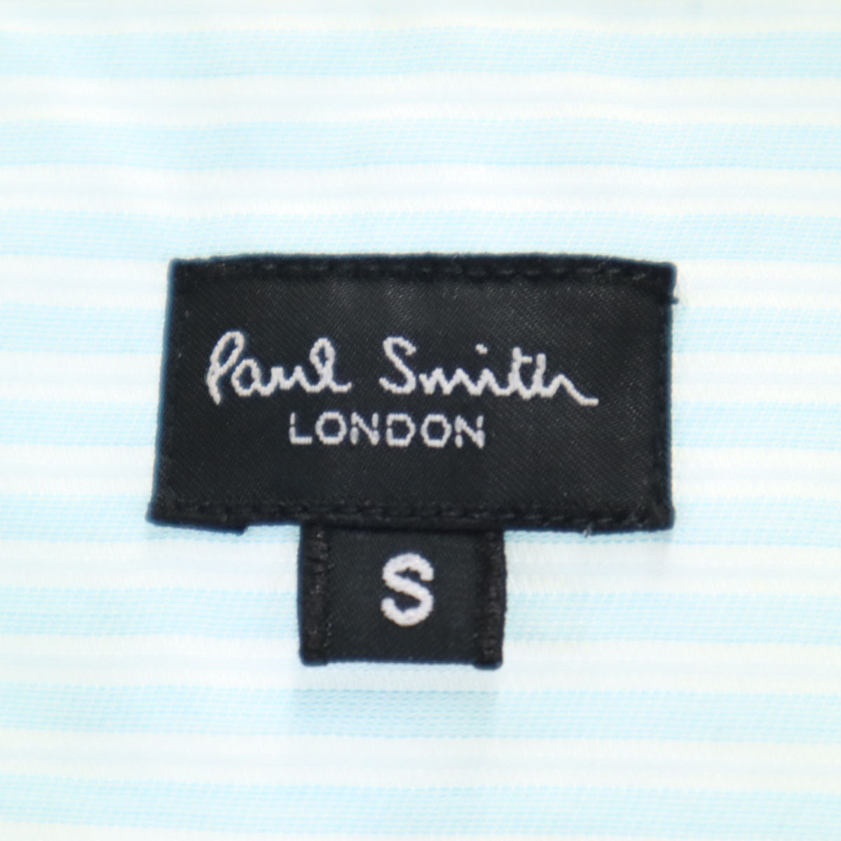 Paul Smith LONDON ポールスミスロンドン 日本製 ストライプ柄 長袖 コットンシャツ S 水色 メンズ