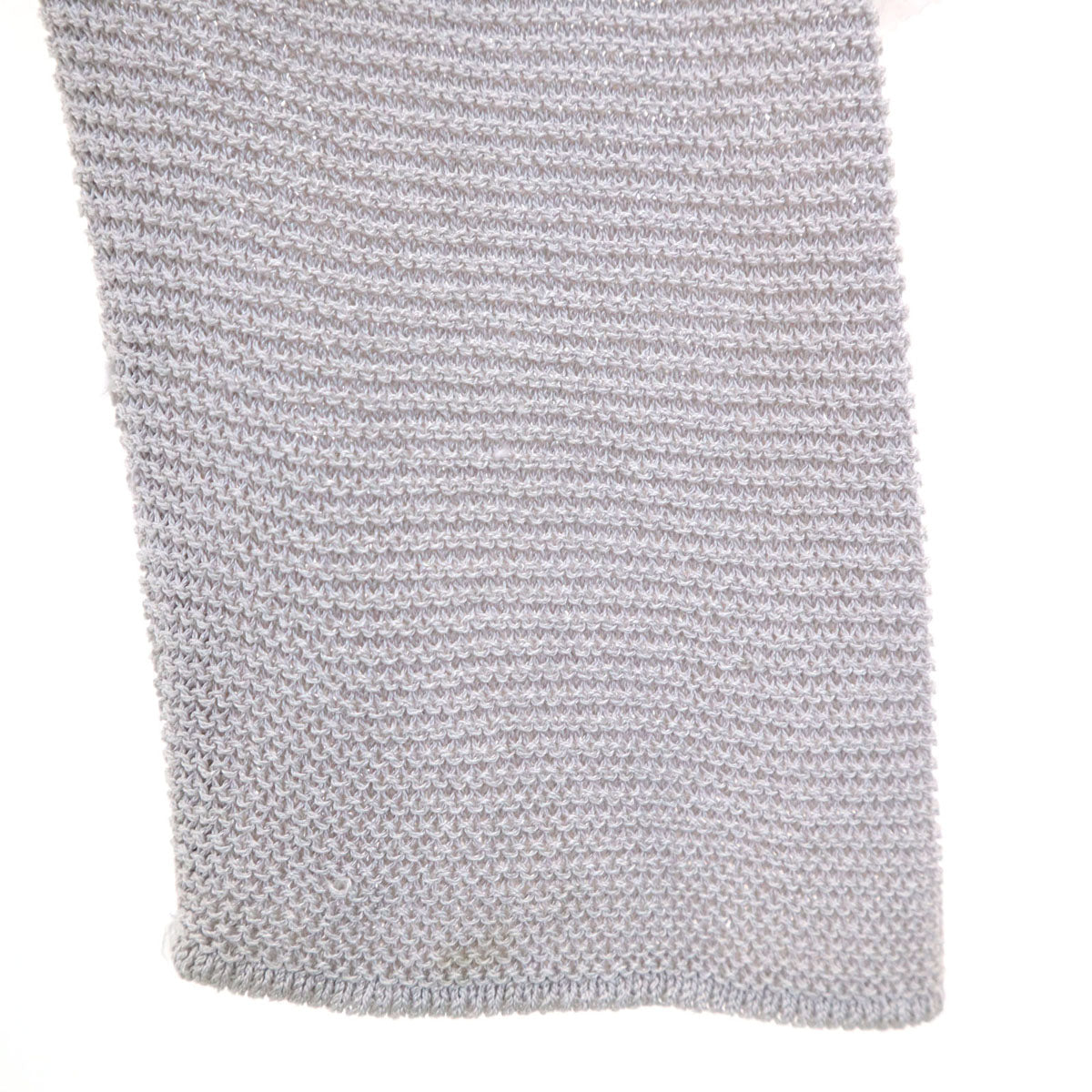 Salvatore Ferragamo サルヴァトーレフェラガモ 90s イタリア製 シルク オールド 長袖 Vネック ニットカーディガン M グレー レディース