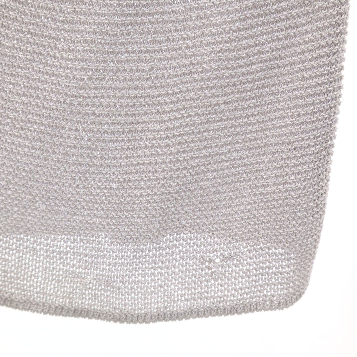 Salvatore Ferragamo サルヴァトーレフェラガモ 90s イタリア製 シルク オールド 長袖 Vネック ニットカーディガン M グレー レディース