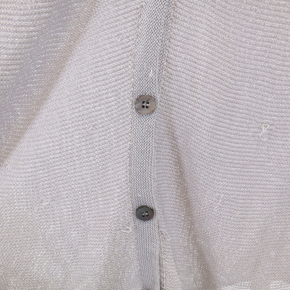 Salvatore Ferragamo サルヴァトーレフェラガモ 90s イタリア製 シルク オールド 長袖 Vネック ニットカーディガン M グレー レディース