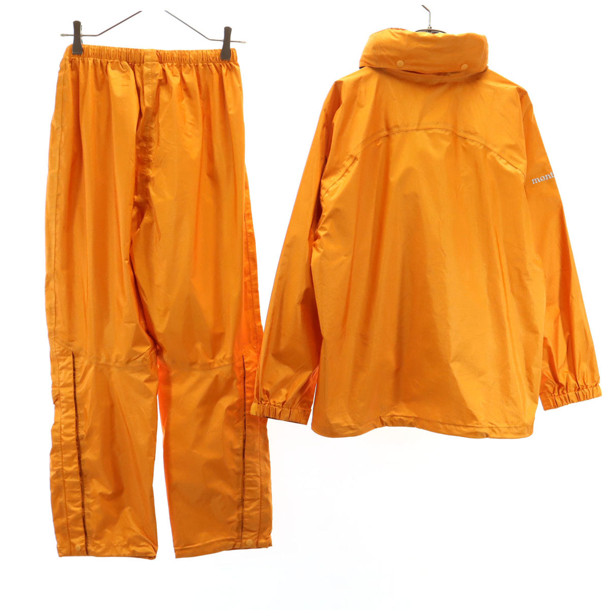 mont-bell モンベル ゴアテックス ストームクルーザー レインジャケット 上下 セットアップ M パーシモン アウトドア 収納袋付き レディース