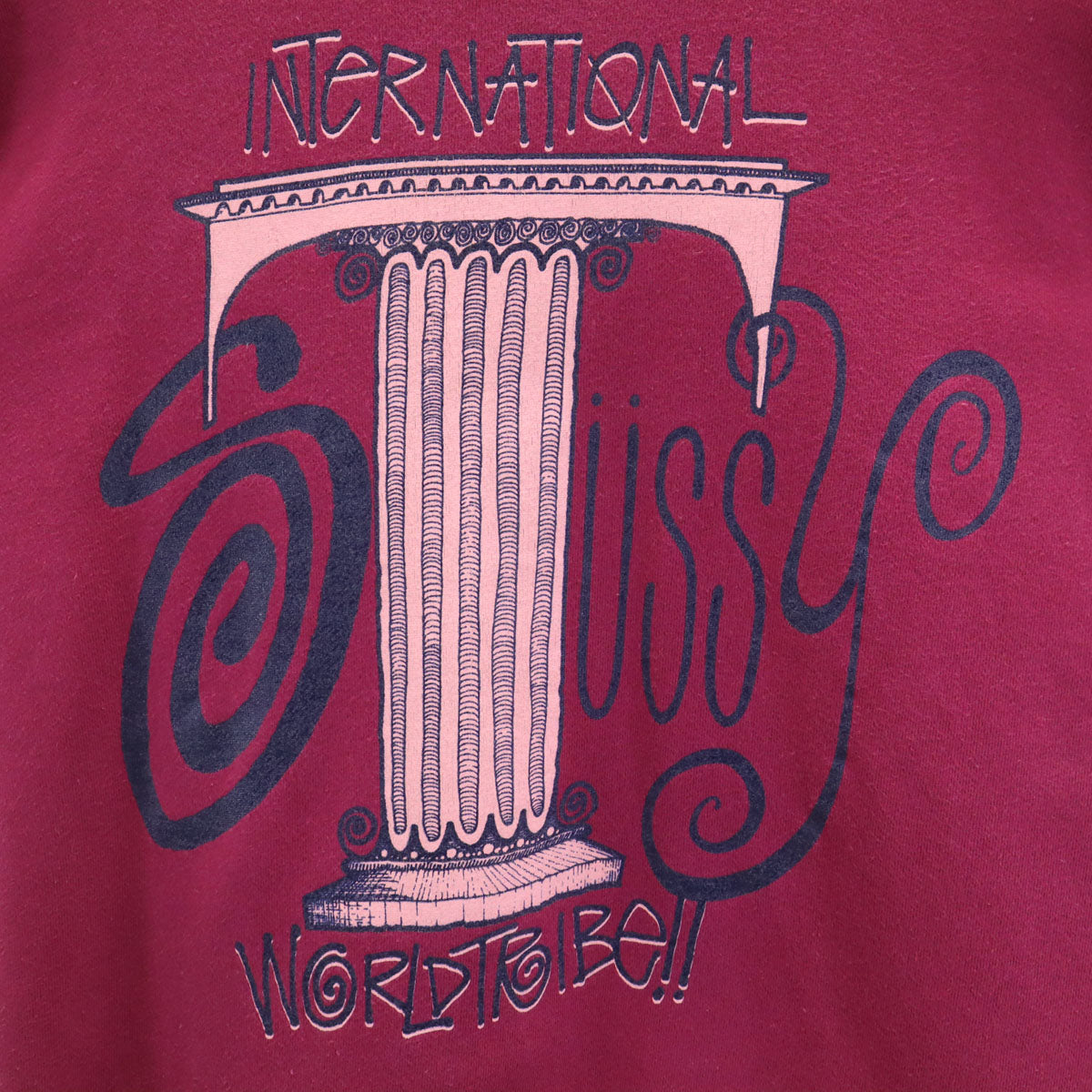 STUSSY ステューシー 長袖 スウェット トレーナー M ワインレッド メンズ