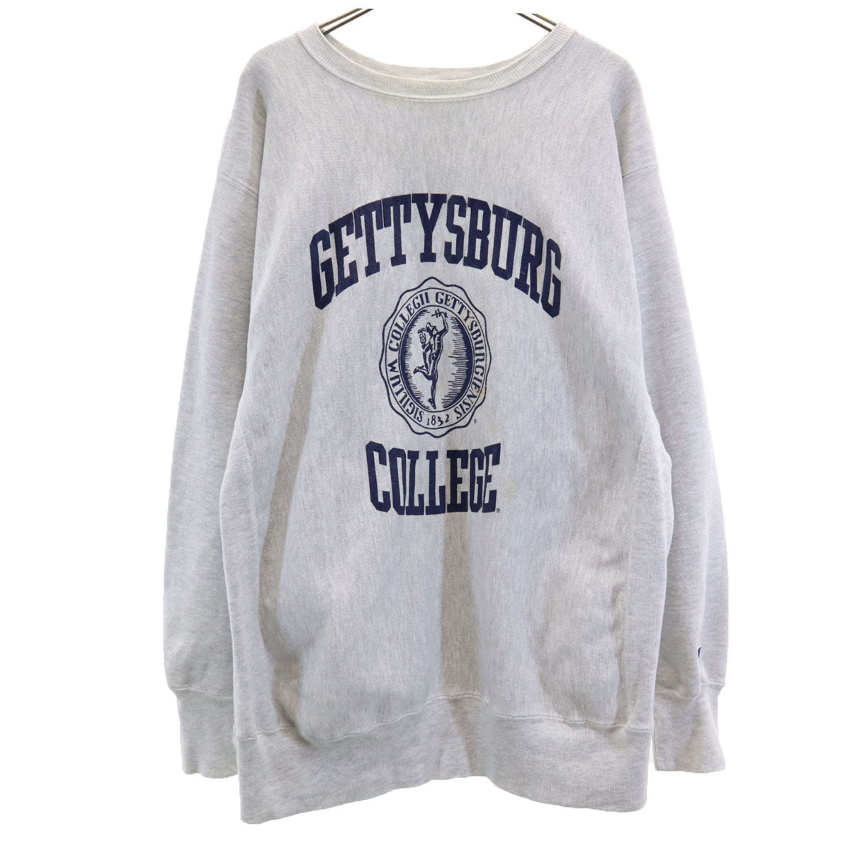 Champion チャンピオン 90s USA製 オールド 刺繍タグ カレッジ 長袖 リバースウィーブ スウェット トレーナー XL グレー 裏起毛 メンズ