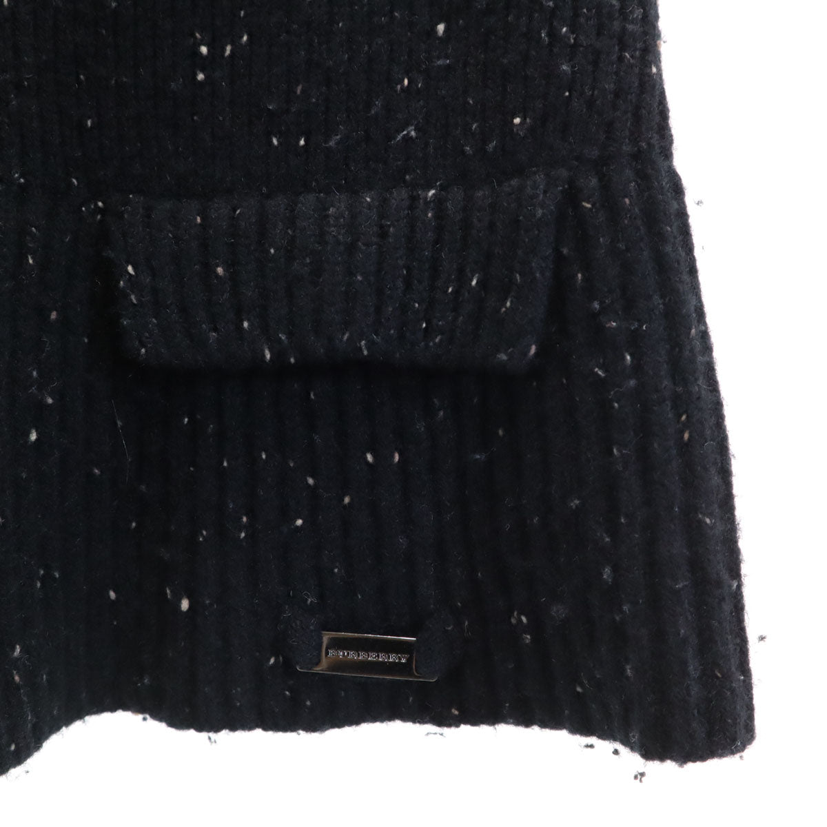 BURBERRY LONDON バーバリーロンドン 日本製 長袖 ネップ ニットカーディガン 4 ブラック 三陽商会 レディース