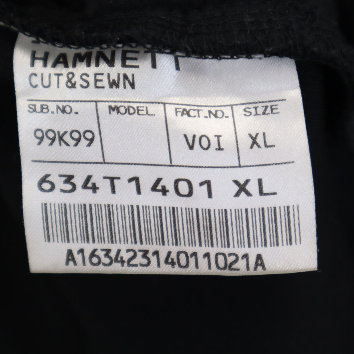 HAMNETT ハムネット ミリタリージャケット XL ブラック 天竺 メンズ