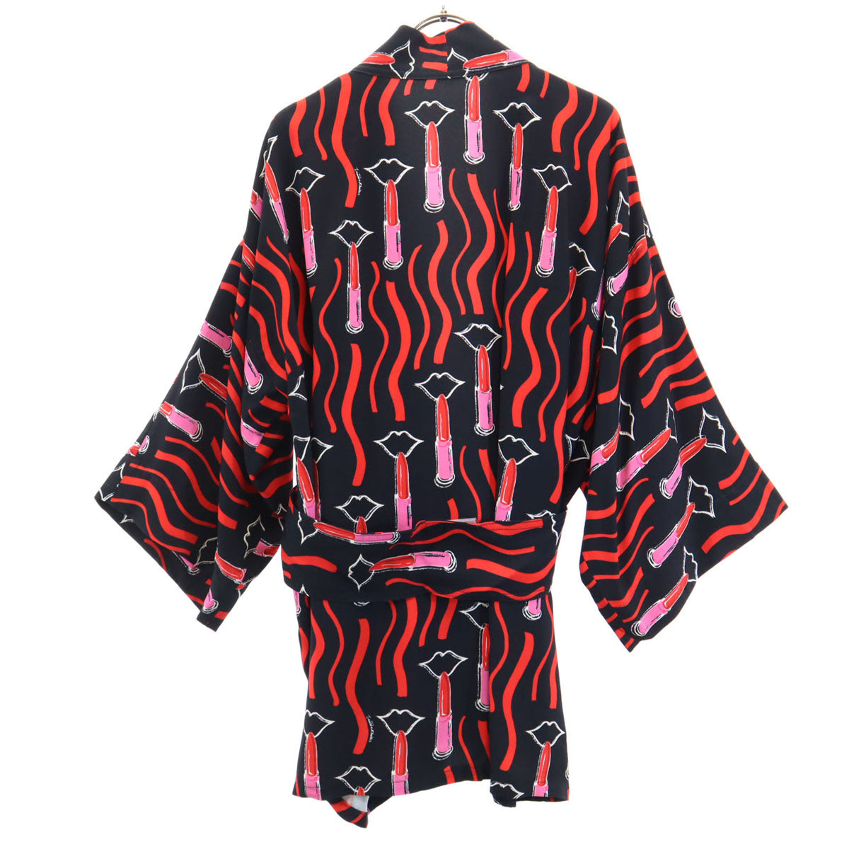 VALENTINO ヴァレンティノ 日本製 総柄 7分袖 カーディガン ブラック メンズ