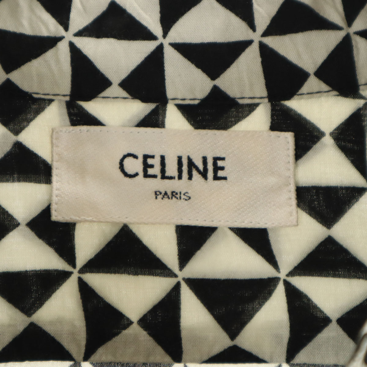CELINE セリーヌ 21AW イタリア製 カレイドスコープ柄 長袖 シャツ 37 ホワイト メンズ