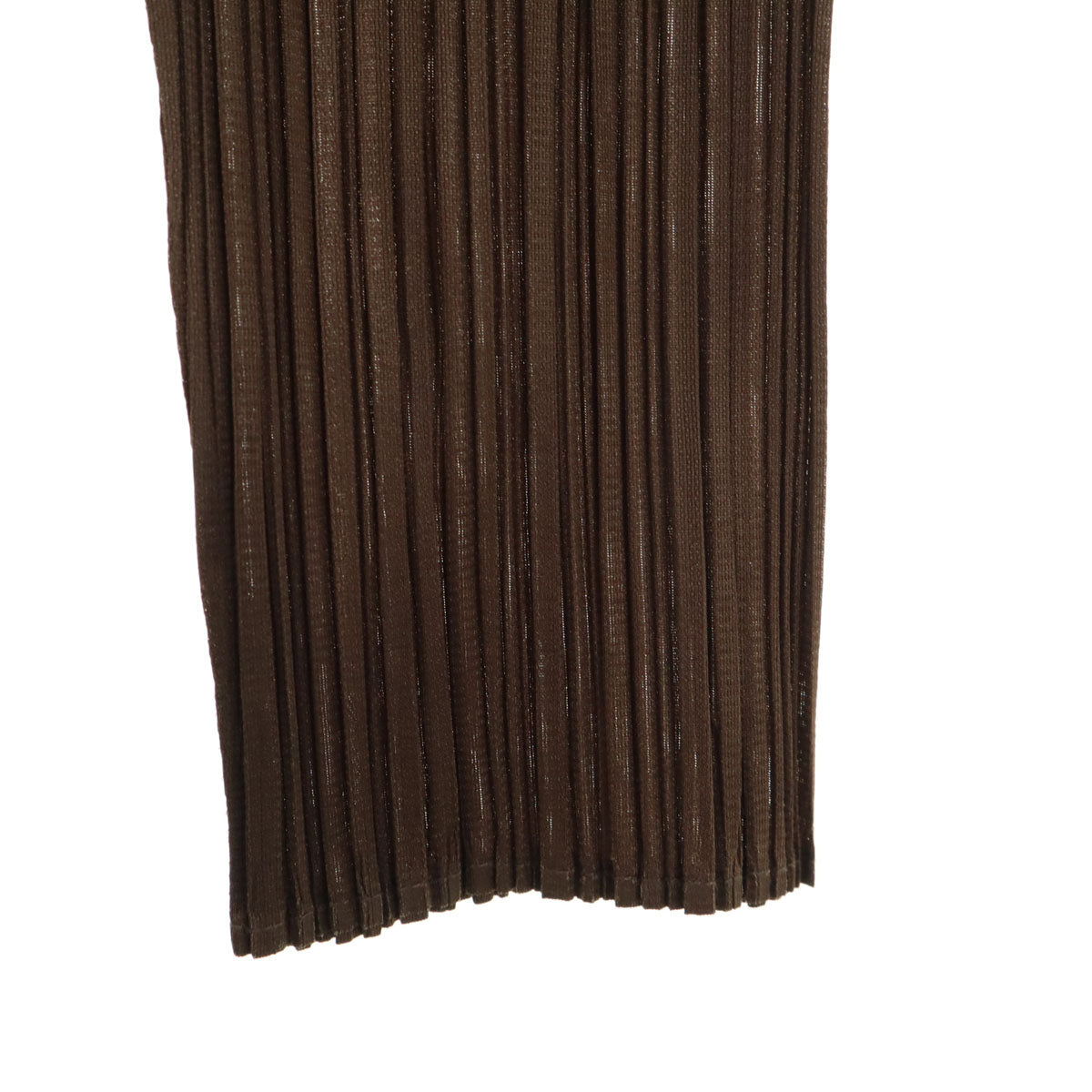 PLEATS PLEASE プリーツプリーズ 90s 日本製 オールド 長袖 プリーツ カットソー 4 ブラウン イッセイミヤケ レディース