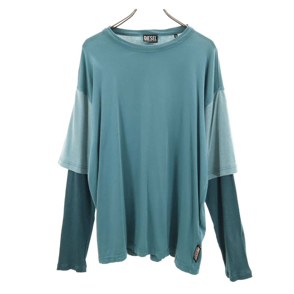 DIESEL ディーゼル 長袖 レイヤード Tシャツ M ブルー系 ロンT メンズ