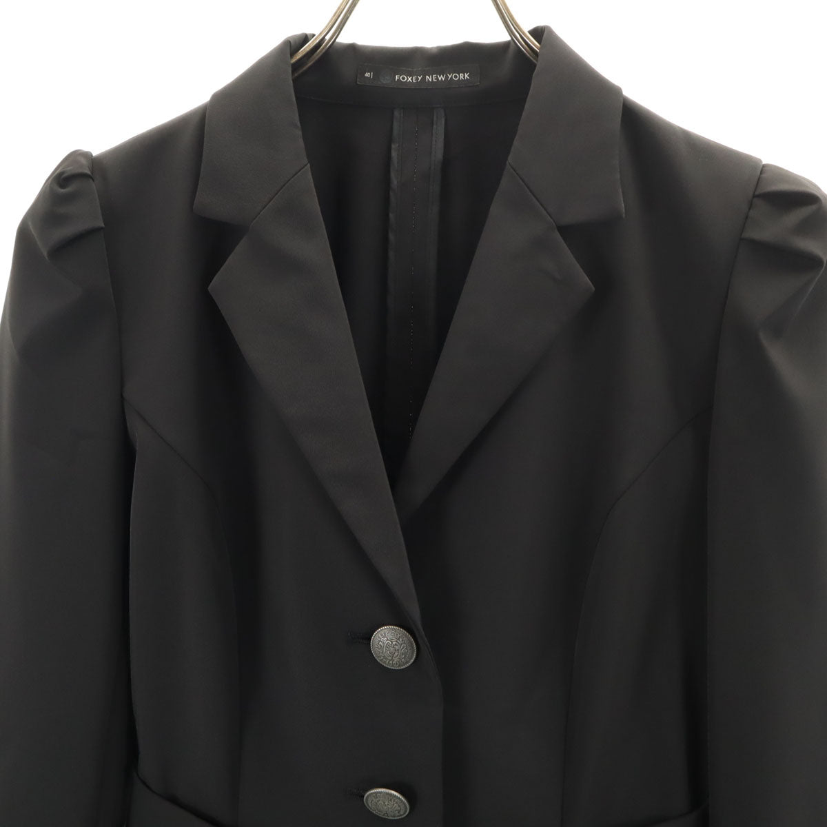 FOXEY NEW YORK フォクシーニューヨーク 日本製 テーラードジャケット 40 ブラック系 レディース