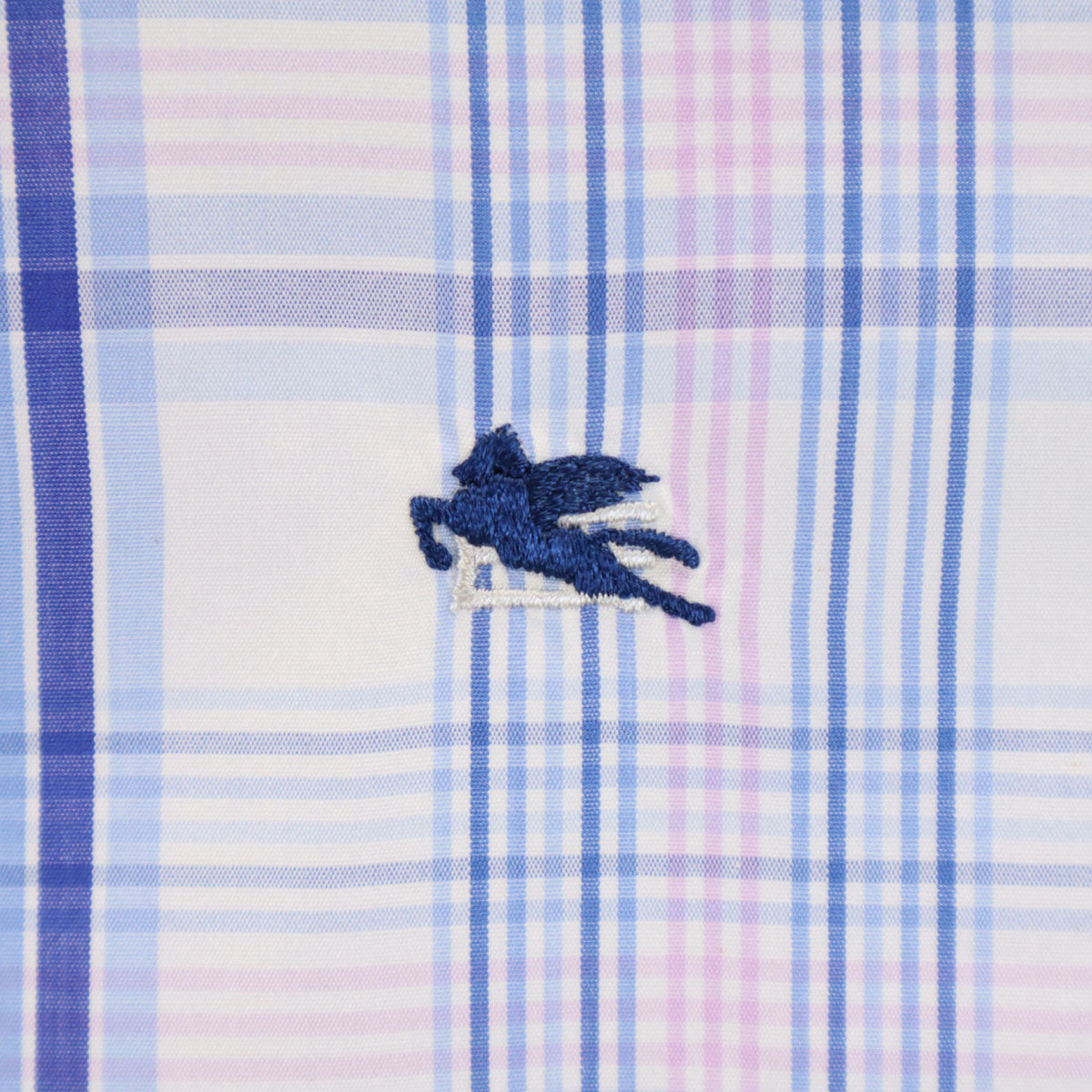 ETRO エトロ イタリア製 チェック柄 長袖 ボタンダウンシャツ 43 ホワイト 他 メンズ