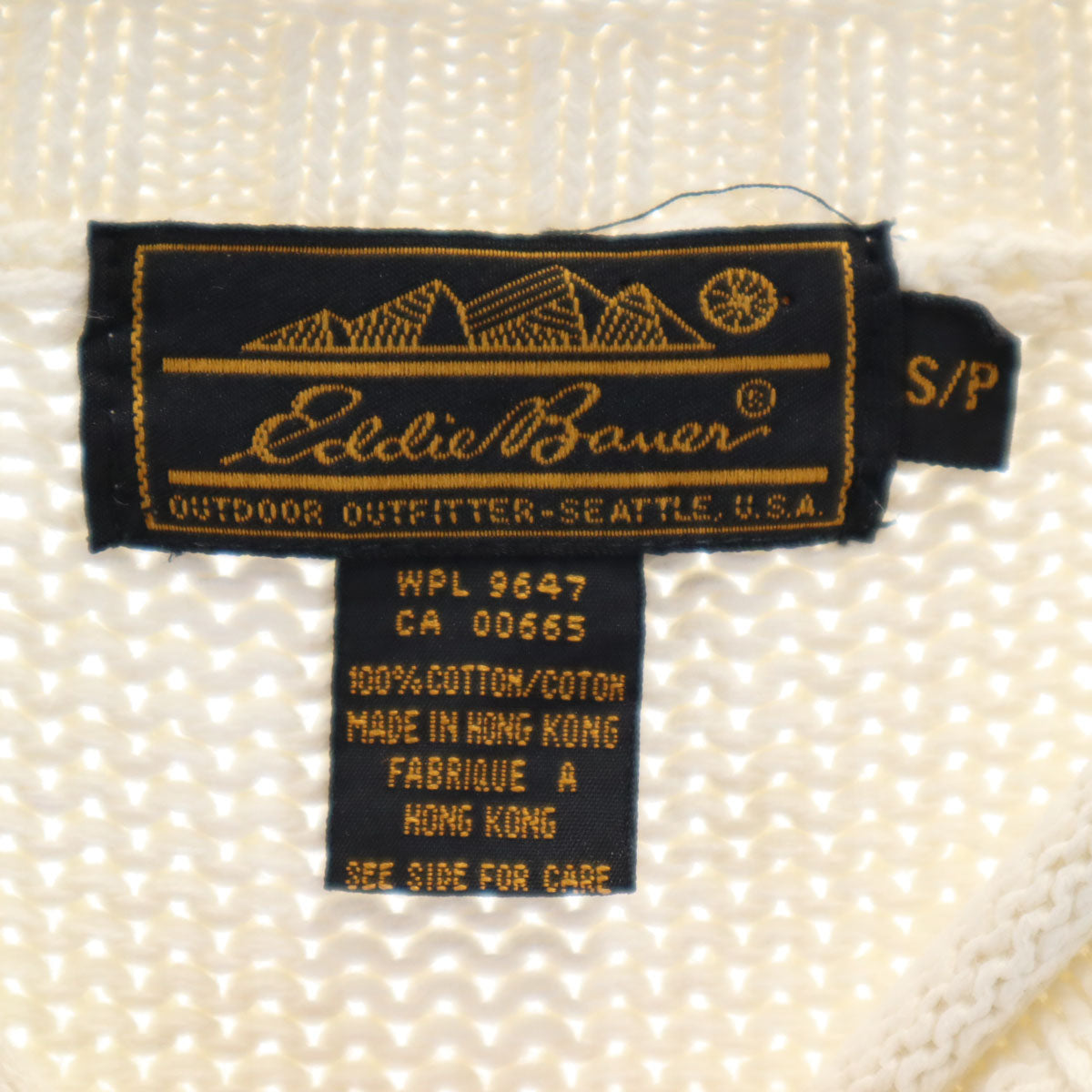 Eddie Bauer エディーバウアー 90s オールド 長袖 セーター S アイボリー ニット アウトドア メンズ