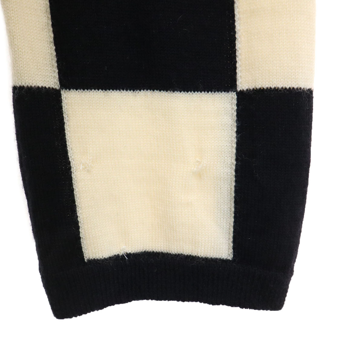 COMME des GARCONS コムデギャルソン 2012年 日本製 ブロックチェック 長袖 セーター S アイボリー ニット レディース