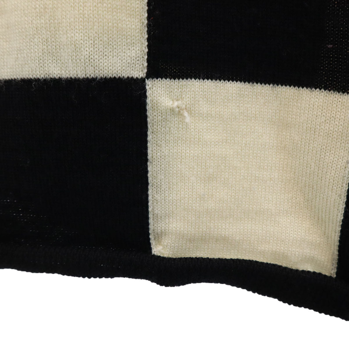 COMME des GARCONS コムデギャルソン 2012年 日本製 ブロックチェック 長袖 セーター S アイボリー ニット レディース