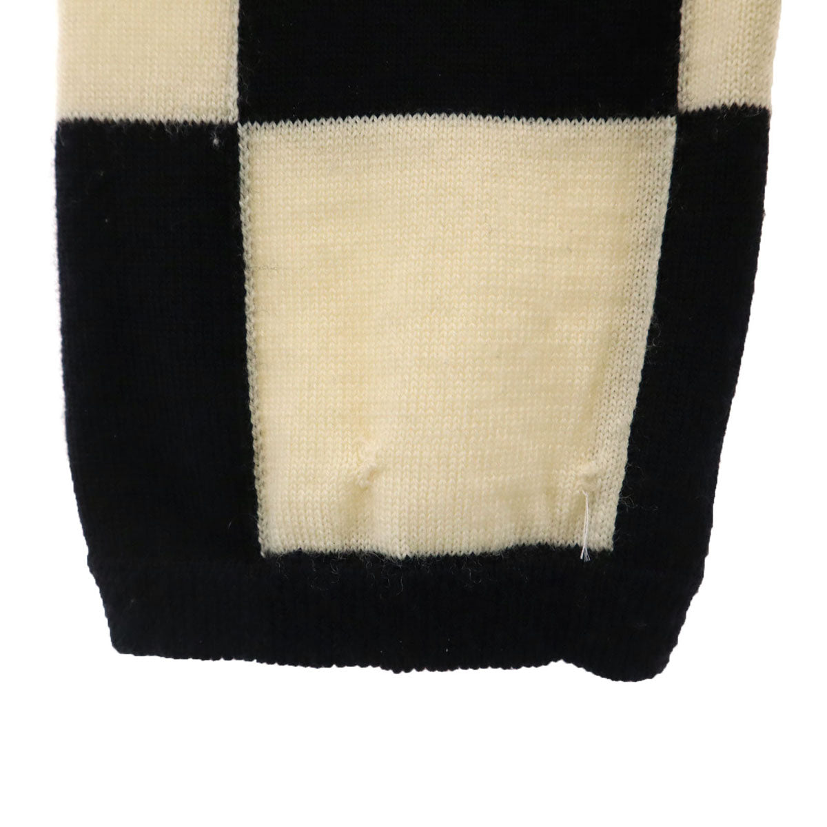 COMME des GARCONS コムデギャルソン 2012年 日本製 ブロックチェック 長袖 セーター S アイボリー ニット レディース