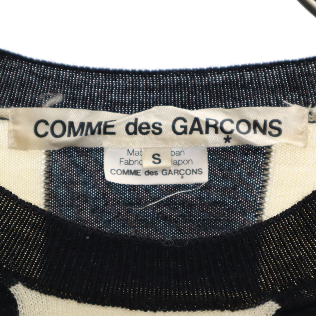 COMME des GARCONS コムデギャルソン 2012年 日本製 ブロックチェック 長袖 セーター S アイボリー ニット レディース