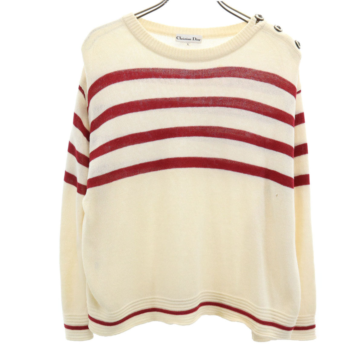 Christian Dior クリスチャンディオール 90s オールド 長袖 セーター L アイボリー ニット レディース