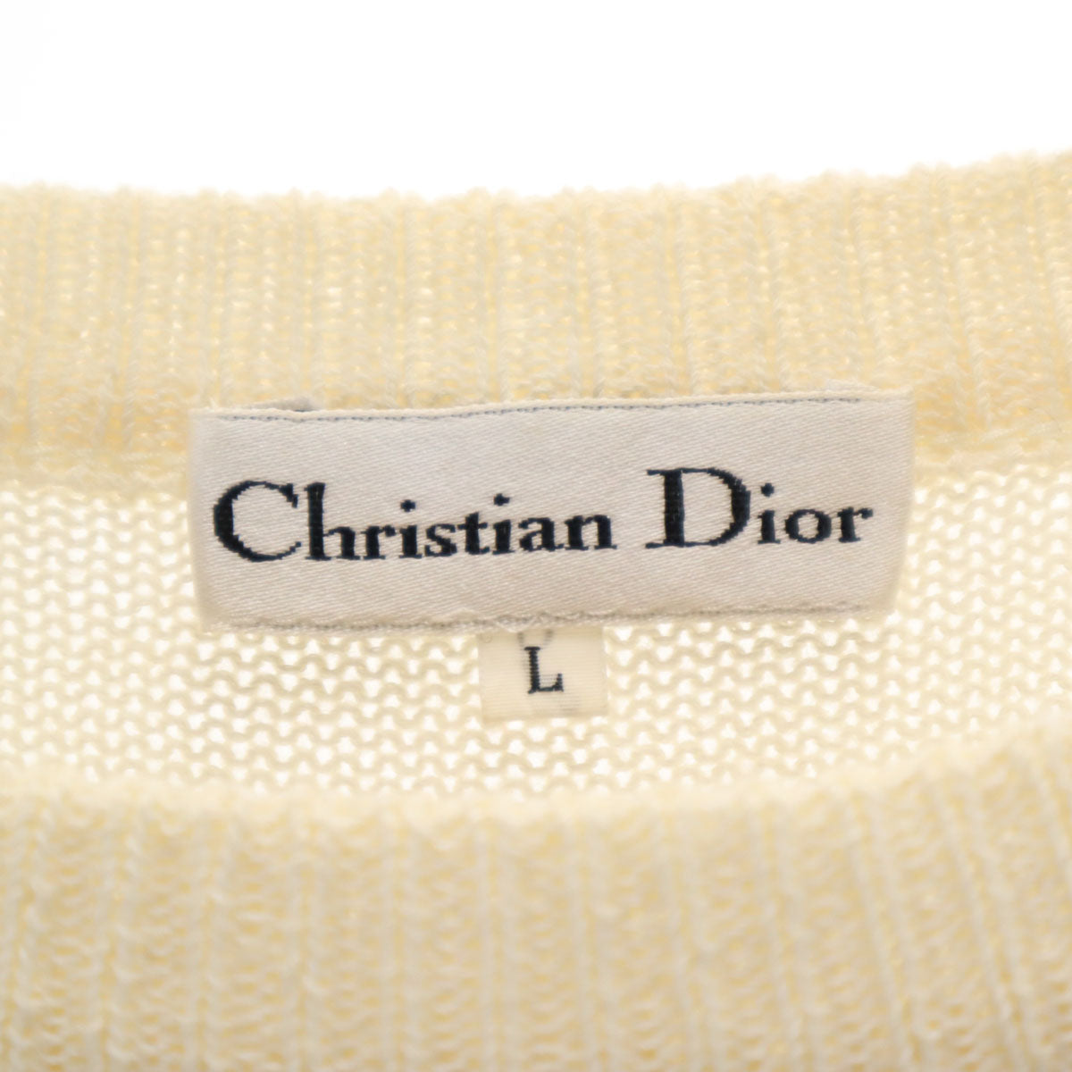 Christian Dior クリスチャンディオール 90s オールド 長袖 セーター L アイボリー ニット レディース