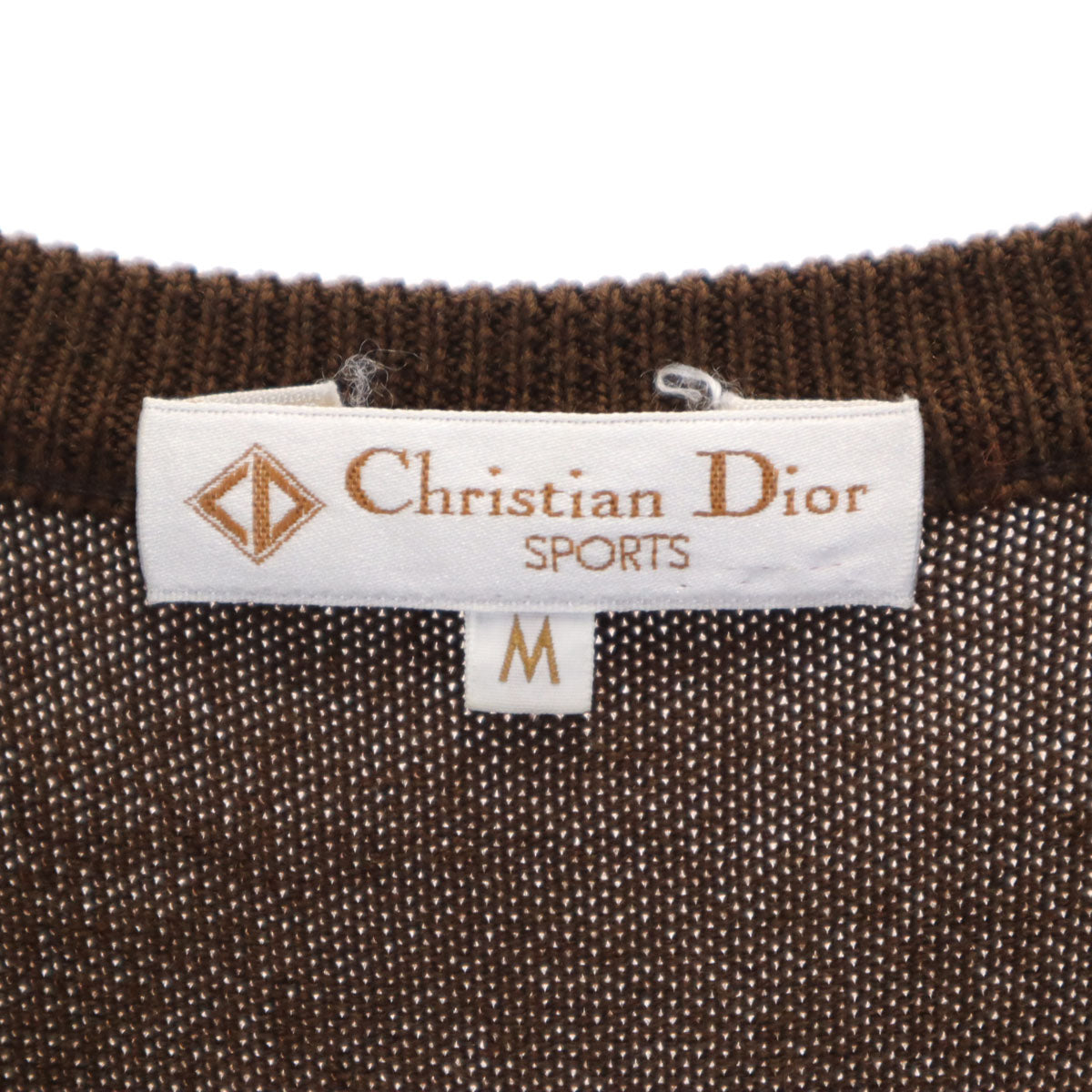 Christian Dior SPORTS クリスチャンディオールスポーツ 90s オールド Vネック ニットベスト M ブラウン メンズ