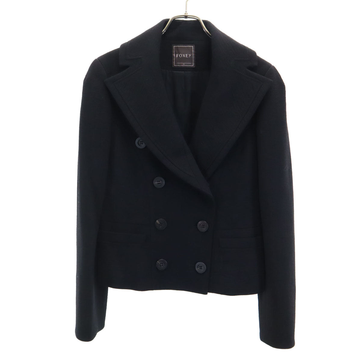FOXEY フォクシー　ビジューボタン　ツイードジャケット　黒　40 FOXEY フォクシービジューボタンツイードジャケット黒40