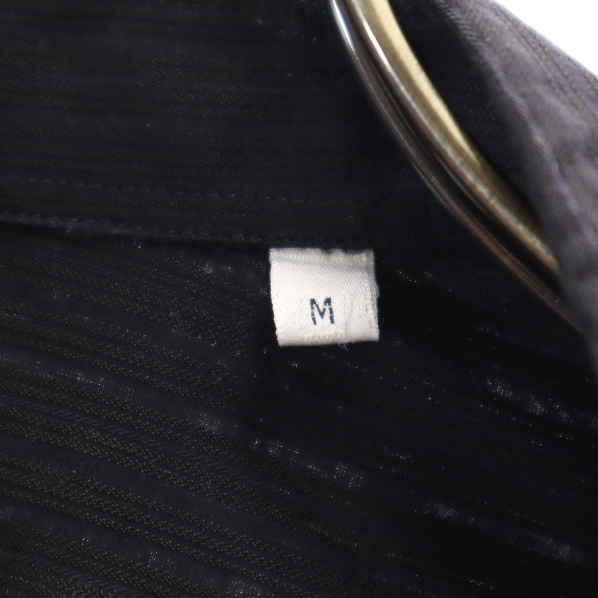 ARMANI COLLEZIONI アルマーニコレッツォーニ ストライプ柄 長袖 シャツ M ブラック メンズ