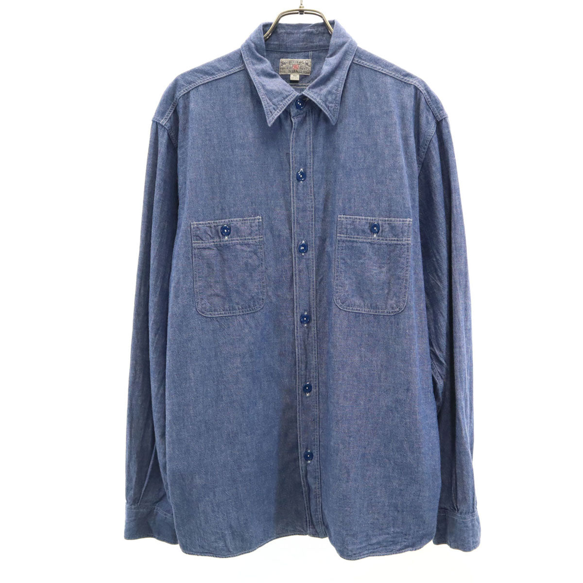 BUZZRICKSON バズリクソン 日本製 長袖 シャンブレー ワークシャツ 17-17 1/2 青紺 東洋エンタープライズ BR25995 メンズ