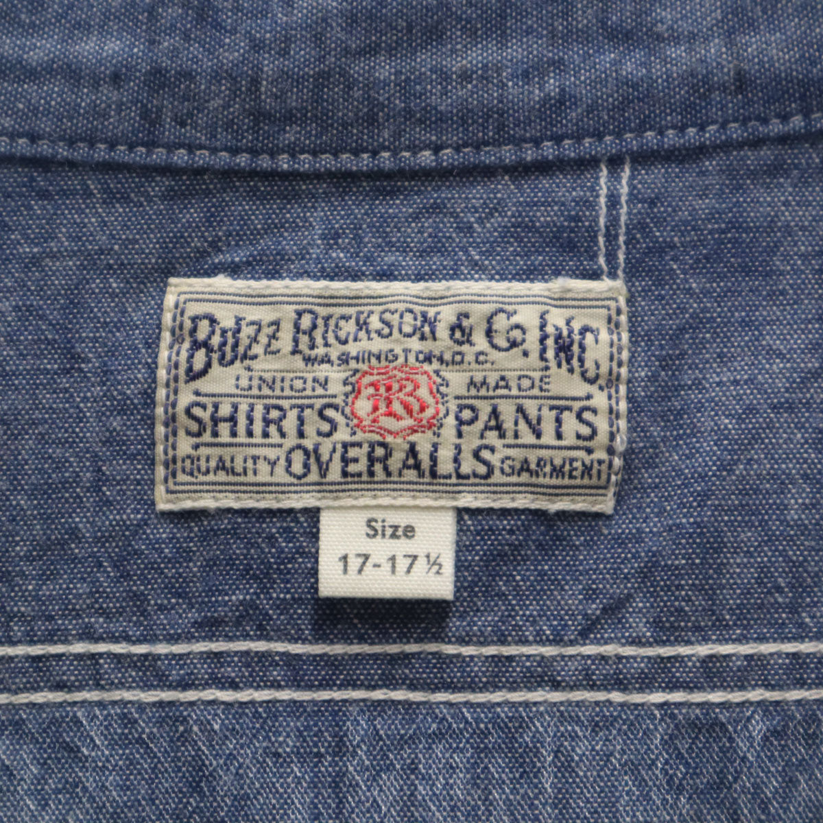 BUZZRICKSON バズリクソン 日本製 長袖 シャンブレー ワークシャツ 17-17 1/2 青紺 東洋エンタープライズ BR25995 メンズ