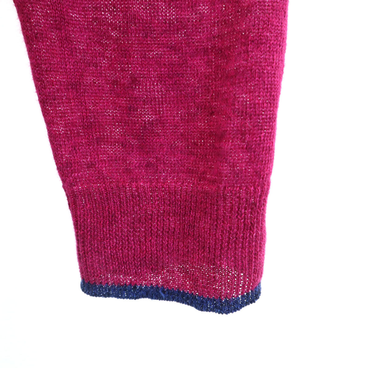 BURBERRY BLACK LABEL バーバリーブラックレーベル リネン 長袖 Vネック ニットカーディガン 2 マゼンタ 三陽商会 メンズ