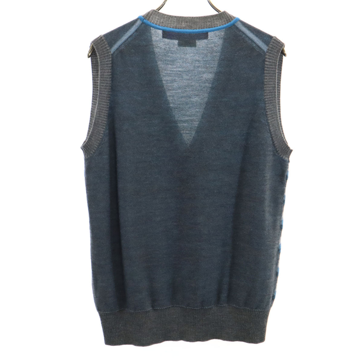 JUNYA WATANABE COMME des GARCONS MAN ジュンヤワタナベコムデギャルソンマン 2009年 日本製 ウール 総柄 Vネック ニットベスト S グレー メンズ