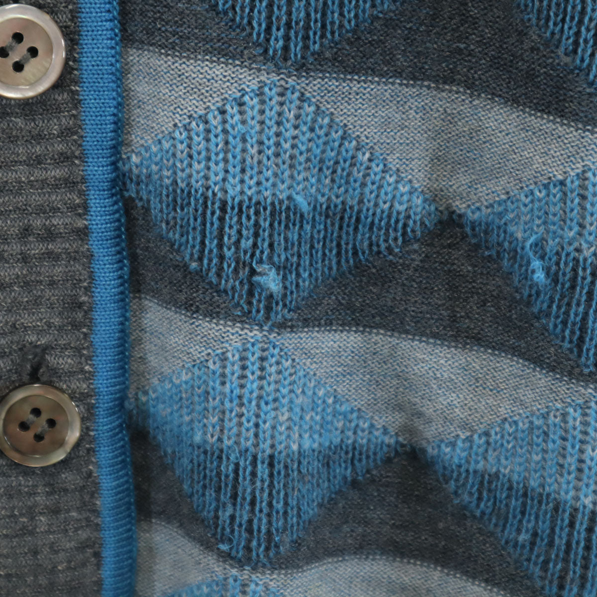 JUNYA WATANABE COMME des GARCONS MAN ジュンヤワタナベコムデギャルソンマン 2009年 日本製 ウール 総柄 Vネック ニットベスト S グレー メンズ