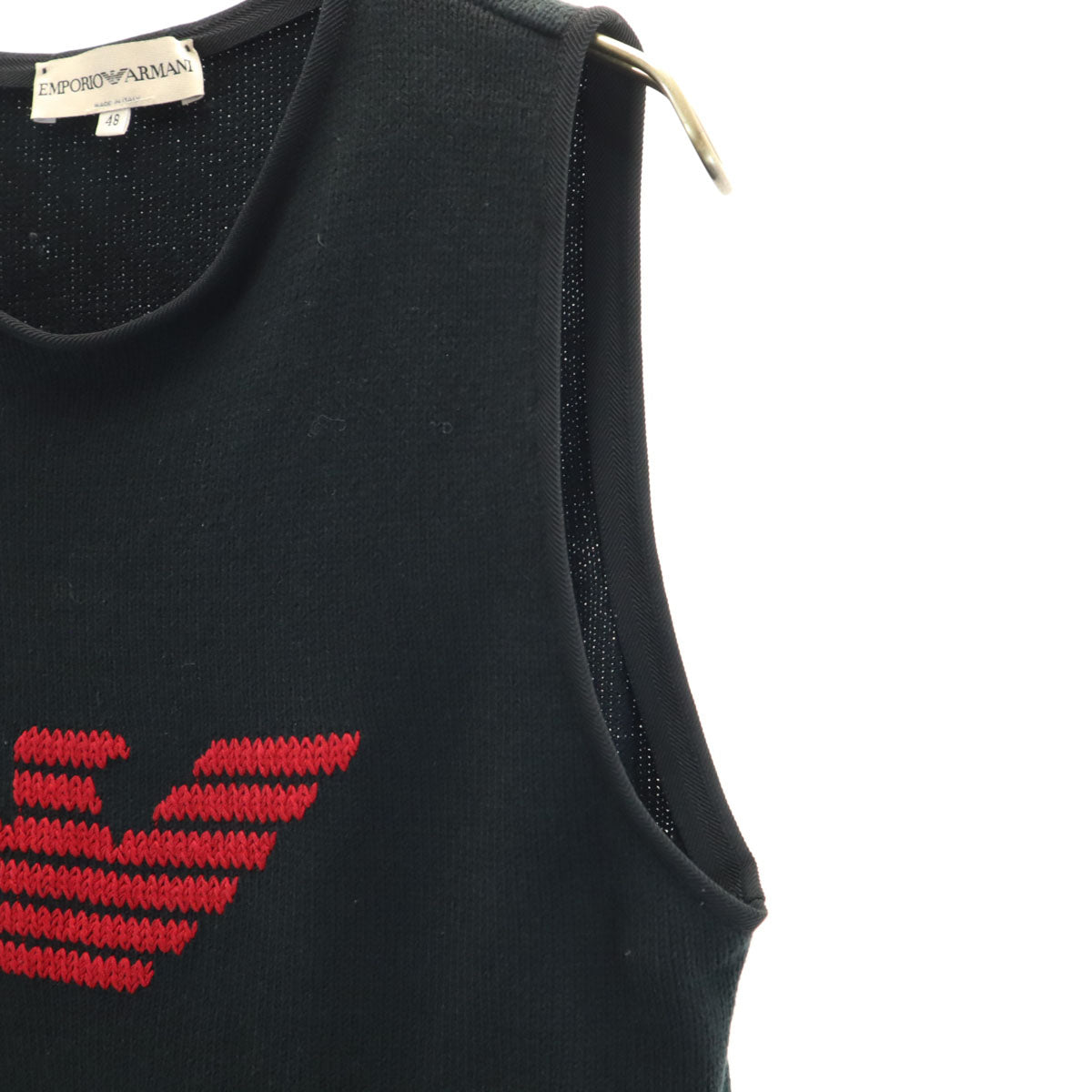 Emporio Armani エンポリオアルマーニ イタリア製 ノースリーブ セーター 48 黒 ニット レディース