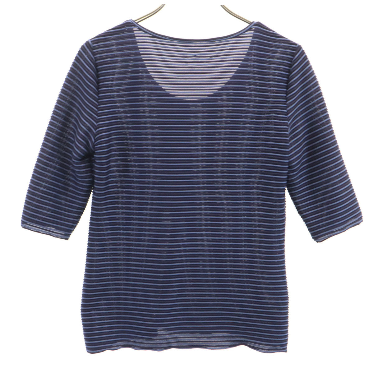 ARMANI アルマーニ ボーダー柄 半袖 カットソー 38 ネイビー COLLEZIONI レディース