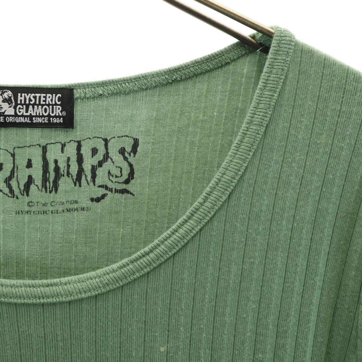 HYSTERIC GLAMOUR ヒステリックグラマー ザクランプス THE CRAMPS コラボ 日本製 半袖 Tシャツ F グリーン系 レディース