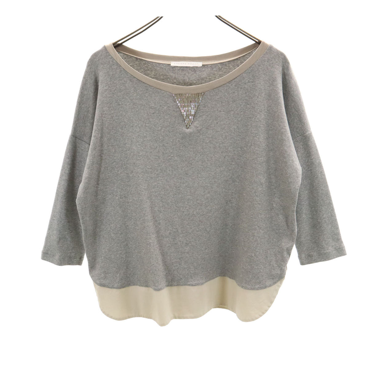 FABIANA FILIPPI ファビアナ フィリッピ イタリア製 7分袖 カットソー S グレー系 レディース