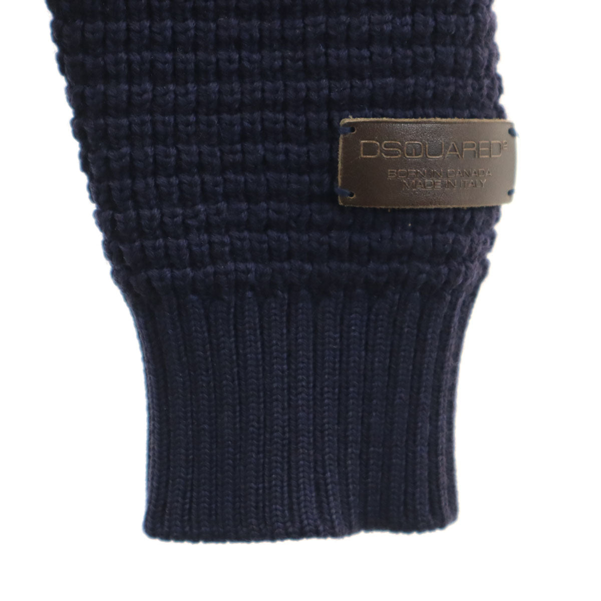 DSQUARED2 ディースクエアード イタリア製 ウール 長袖 ショールカラー ニットカーディガン S ネイビー くるみボタン メンズ