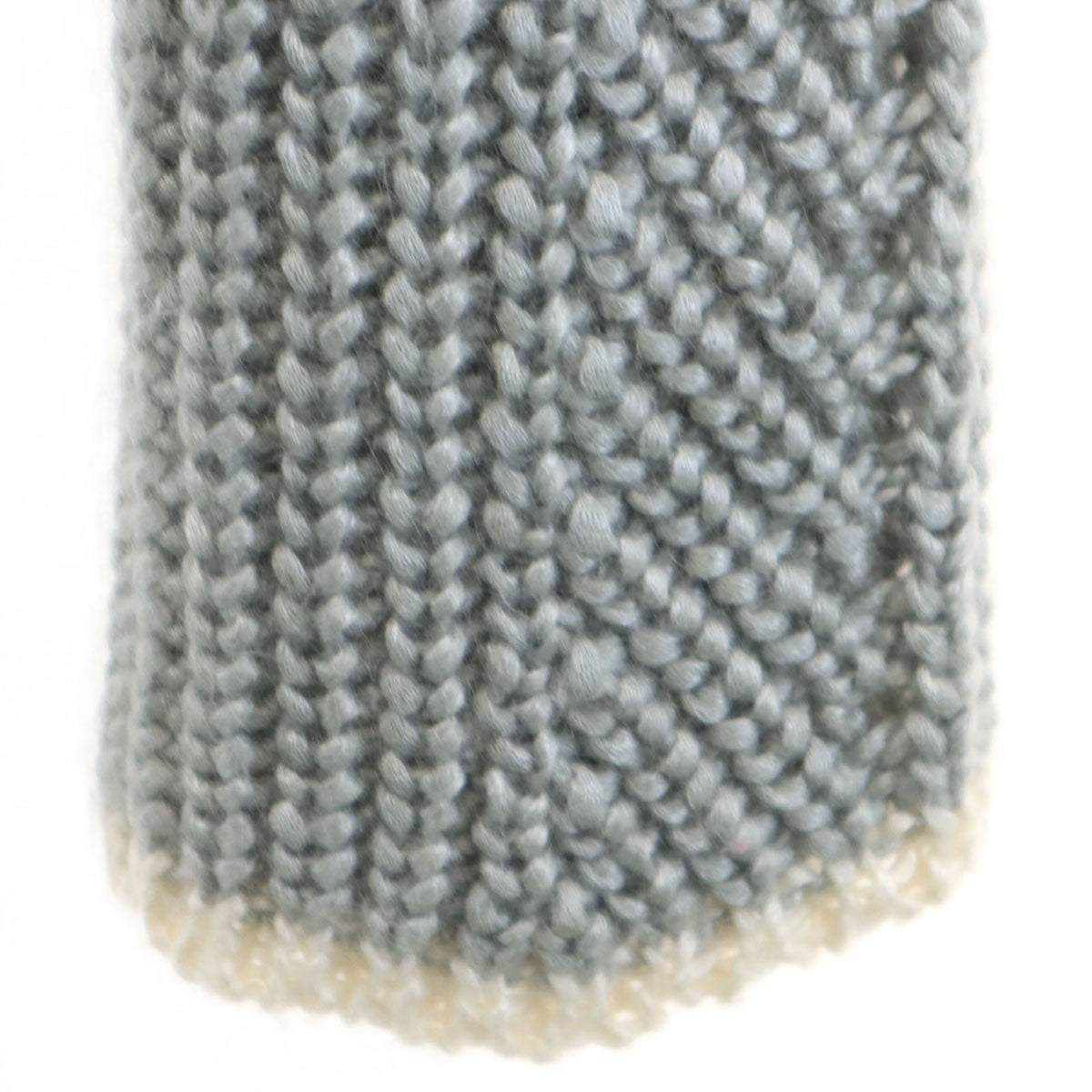 FENDI フェンディ イタリア製 シルクブレンド 長袖 ショート丈 タートルネック セーター 38 グレー ニット レディース