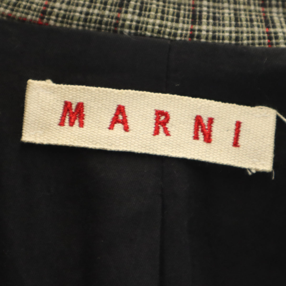 MARNI マルニ イタリア製 ウールブレンド チェック柄 テーラードジャケット 44 グレー系 メンズ