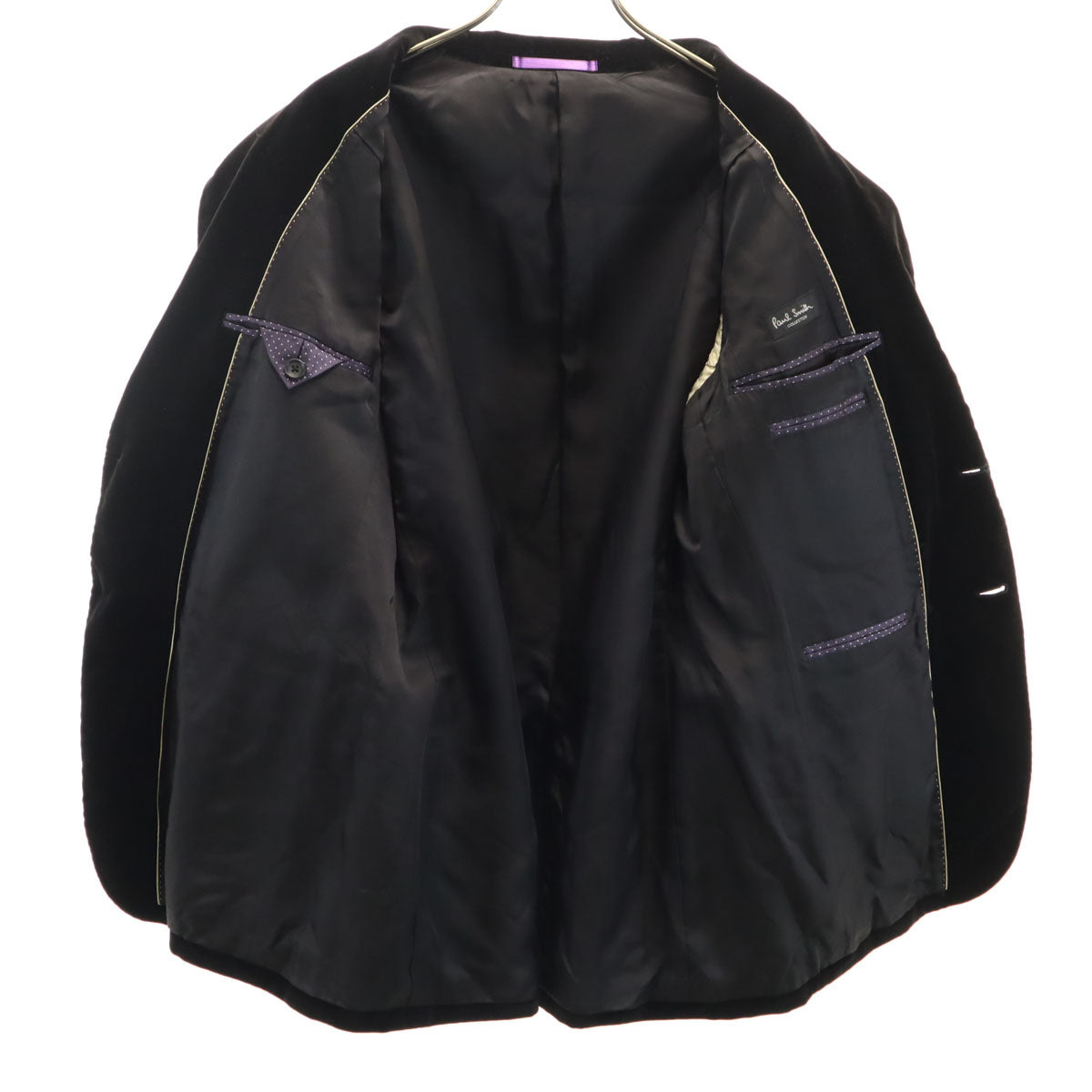 Paul Smith ポールスミス 日本製 ベロア テーラードジャケット MX 黒 メンズ
