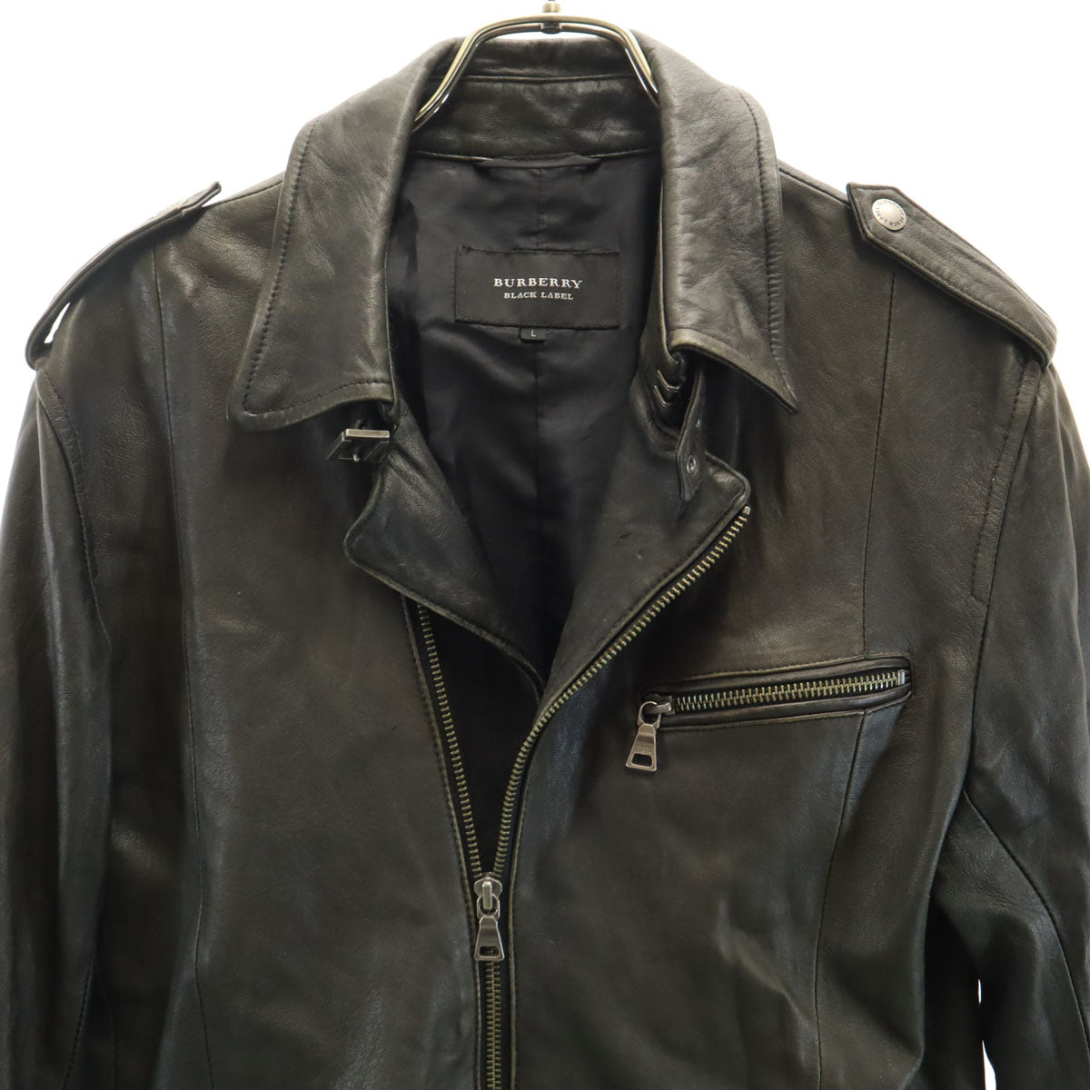 BURBERRY BLACK LABEL バーバリーブラックレーベル レザージャケット L ブラウン系 三陽商会 メンズ