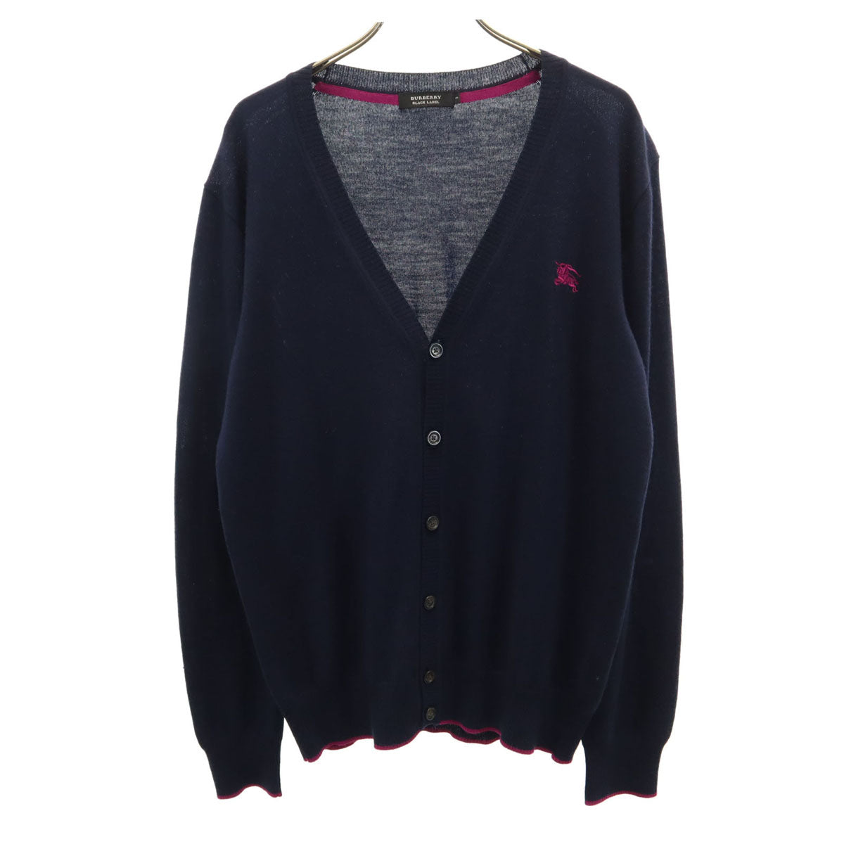 BURBERRY BLACK LABEL バーバリーブラックレーベル 長袖 ニットカーディガン 3 ネイビー 三陽商会 メンズ