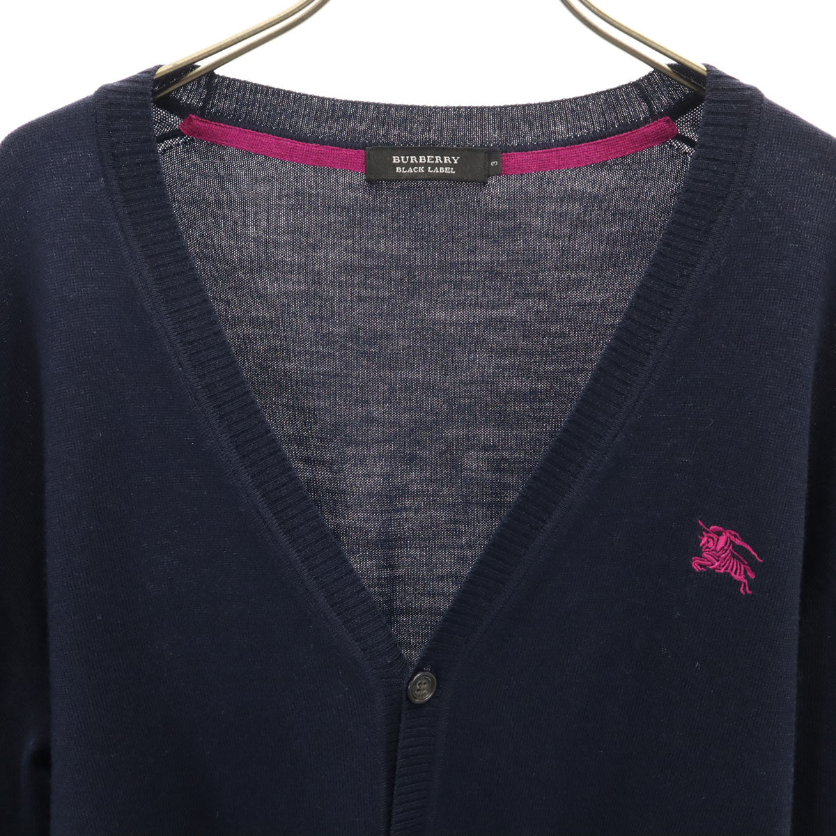 BURBERRY BLACK LABEL バーバリーブラックレーベル 長袖 ニットカーディガン 3 ネイビー 三陽商会 メンズ
