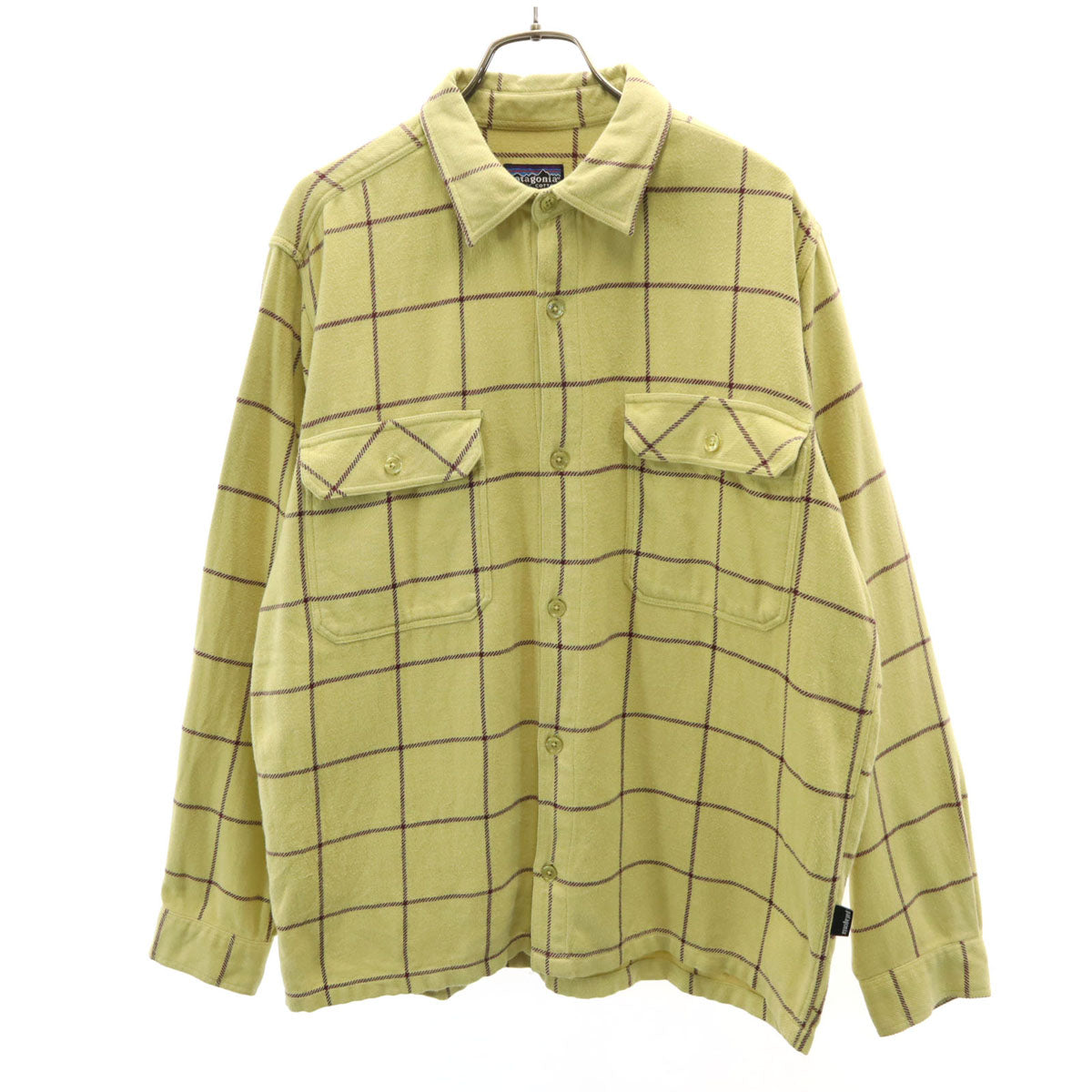patagonia パタゴニア 格子柄 長袖 コットンシャツ M グリーン系 アウトドア 539545F6 メンズ