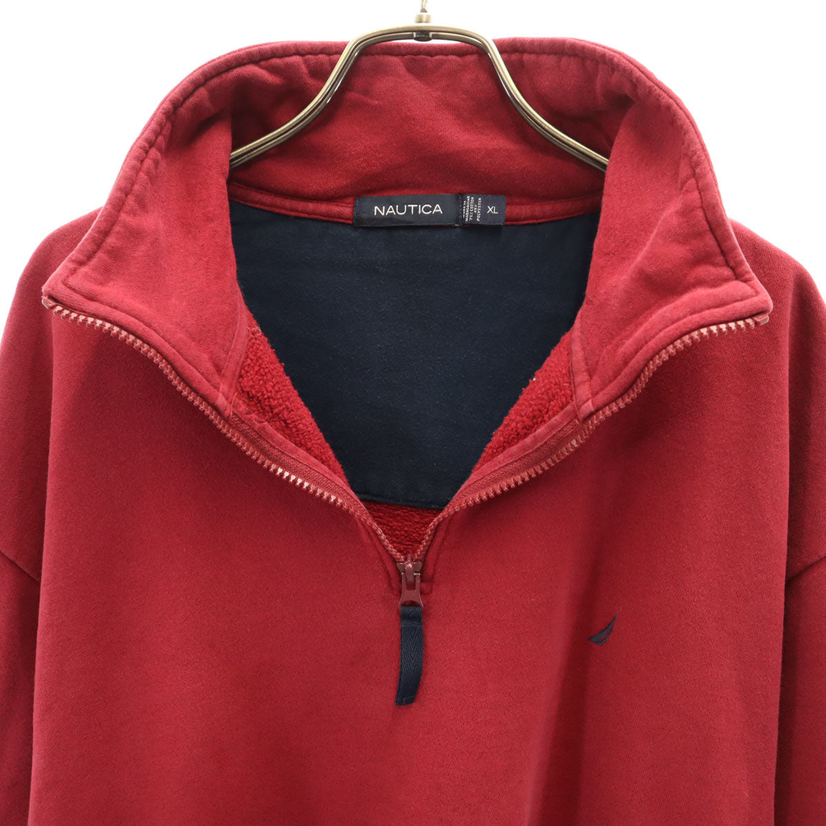 NAUTICA ノーティカ 長袖 ハーフジップ スウェット XL レッド系 メンズ