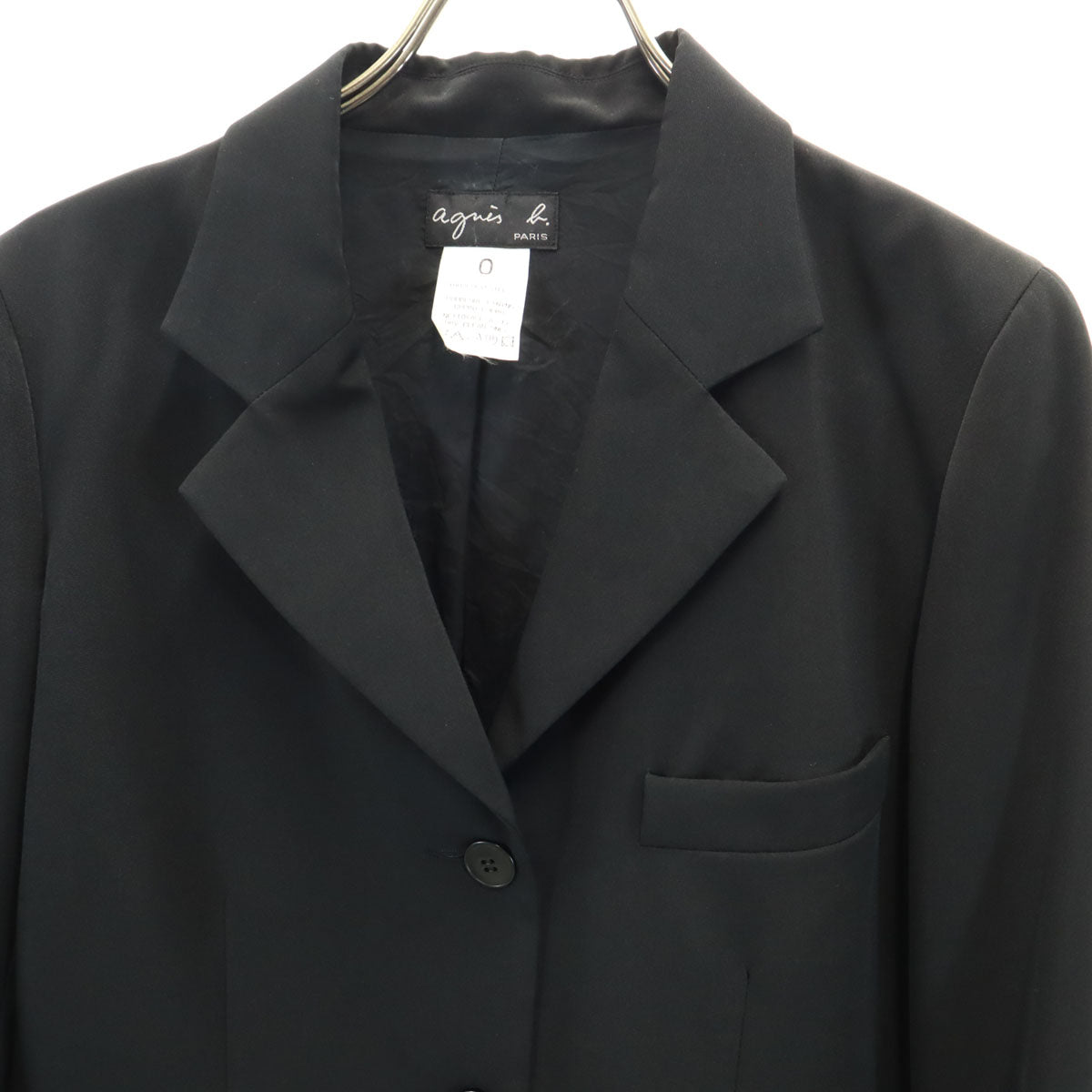 agnes b. アニエスベー 日本製 パンツスーツ 上下 セットアップ 0/36 黒 レディース