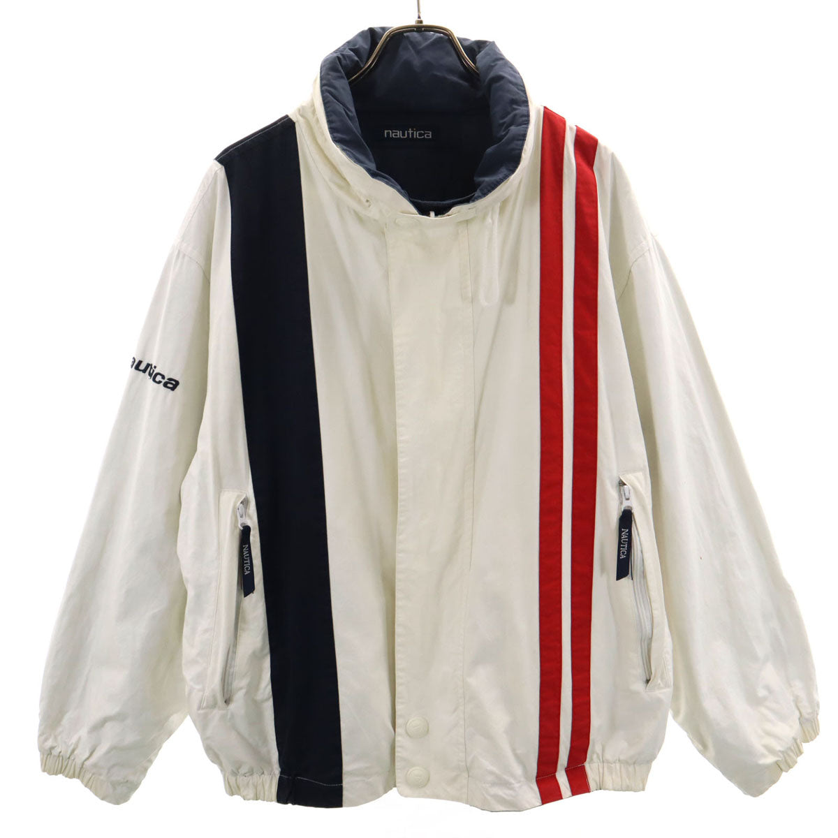 NAUTICA ノーティカ 90s オールド ジップジャケット L ホワイト系 リバーシブル メンズ