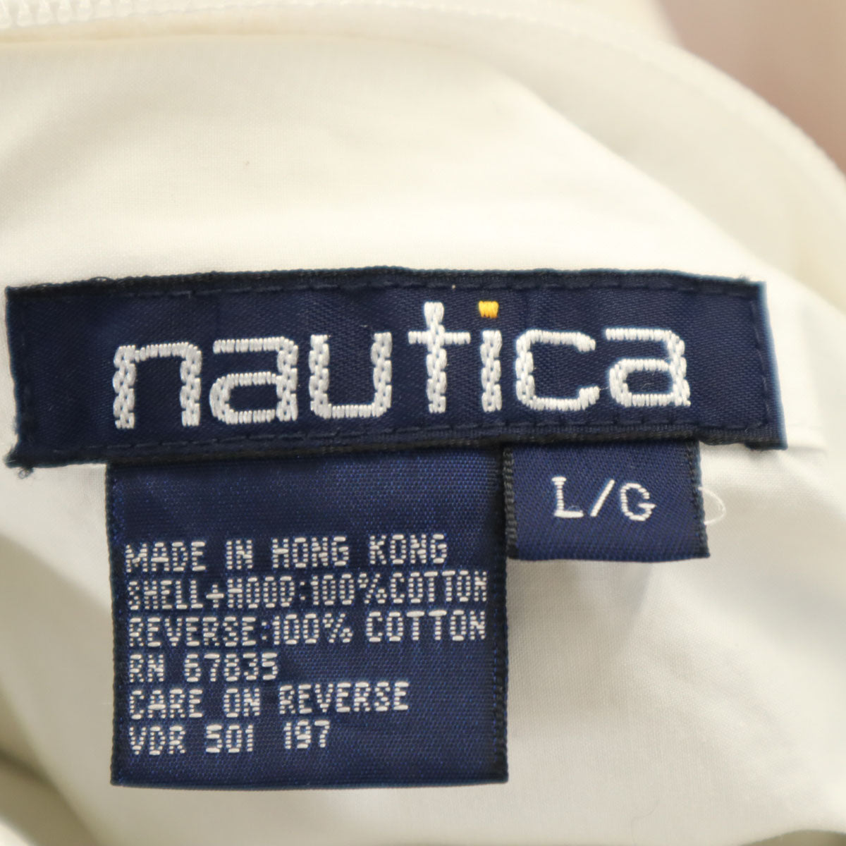 NAUTICA ノーティカ 90s オールド ジップジャケット L ホワイト系 リバーシブル メンズ