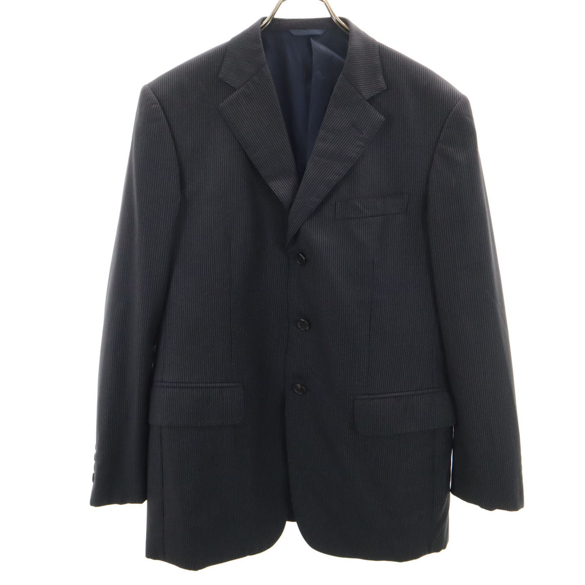 Paul Smith ポールスミス ストライプ ウール スーツジャケット LX ブラック系 メンズ